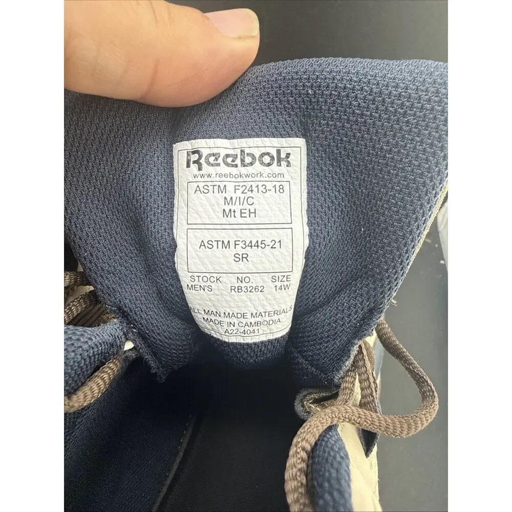 Reebok Work Sublite Cushion RB3262 EH SR Safety Boots Men’s 14W Wide Brown